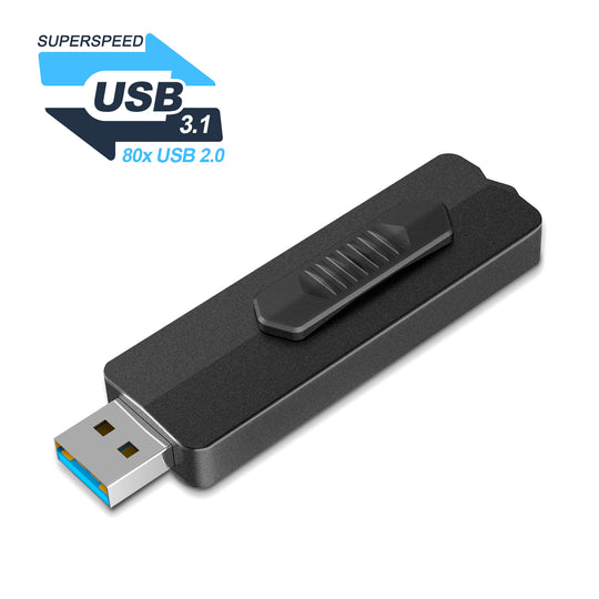 64GB/128GB USB 3.1 Flash Drive 400MB/s Super Speed Metal Pen Drive Slide Thumb Drive