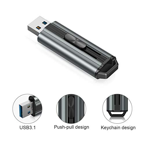 TOPESEL USB 3.1 Flash Drive 380MB/s Plug-Play Pen Drive with Keychain