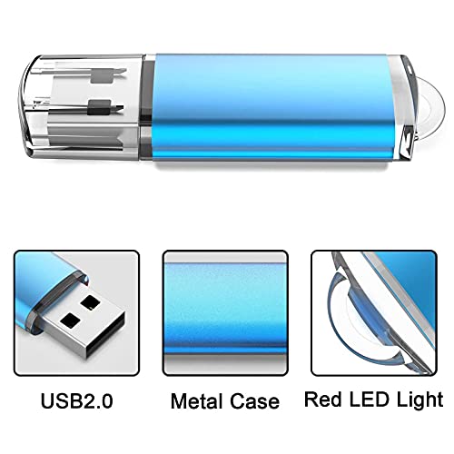 5 Pack 32GB USB 2.0 Flash Drive 5 Colorful Memory Stick Thumb Drives