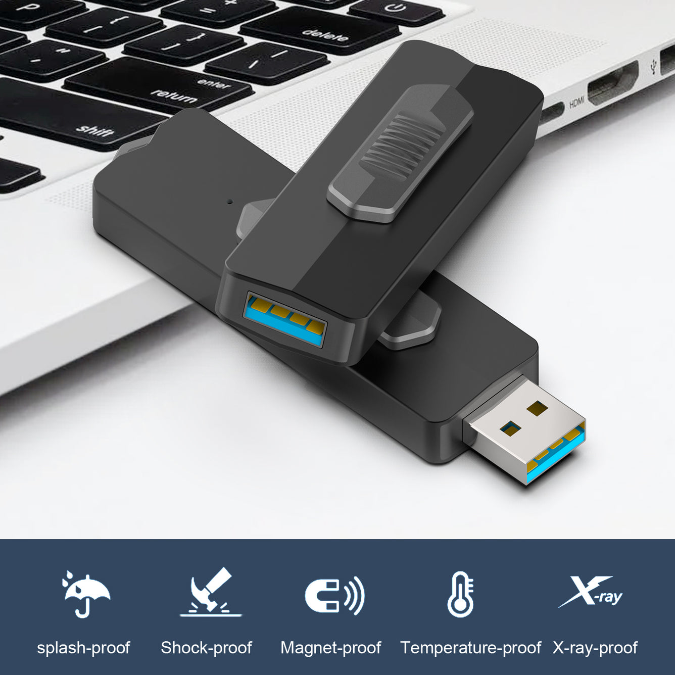 64GB/128GB USB 3.1 Flash Drive 400MB/s Super Speed Metal Pen Drive Slide Thumb Drive
