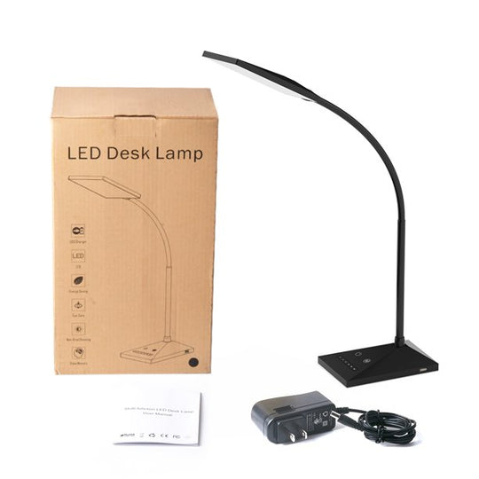 Topesel LED Desk Lamp with USB Charge Port Touch Control Adjustable Gooseneck Dimmable Table Lamp