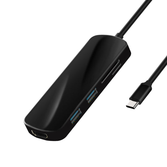 USB C Hub with 65W Fast Charge for Laptop, 2 USB 3.0 Ports, SD/TF Card Reader, 4K HDMI Port
