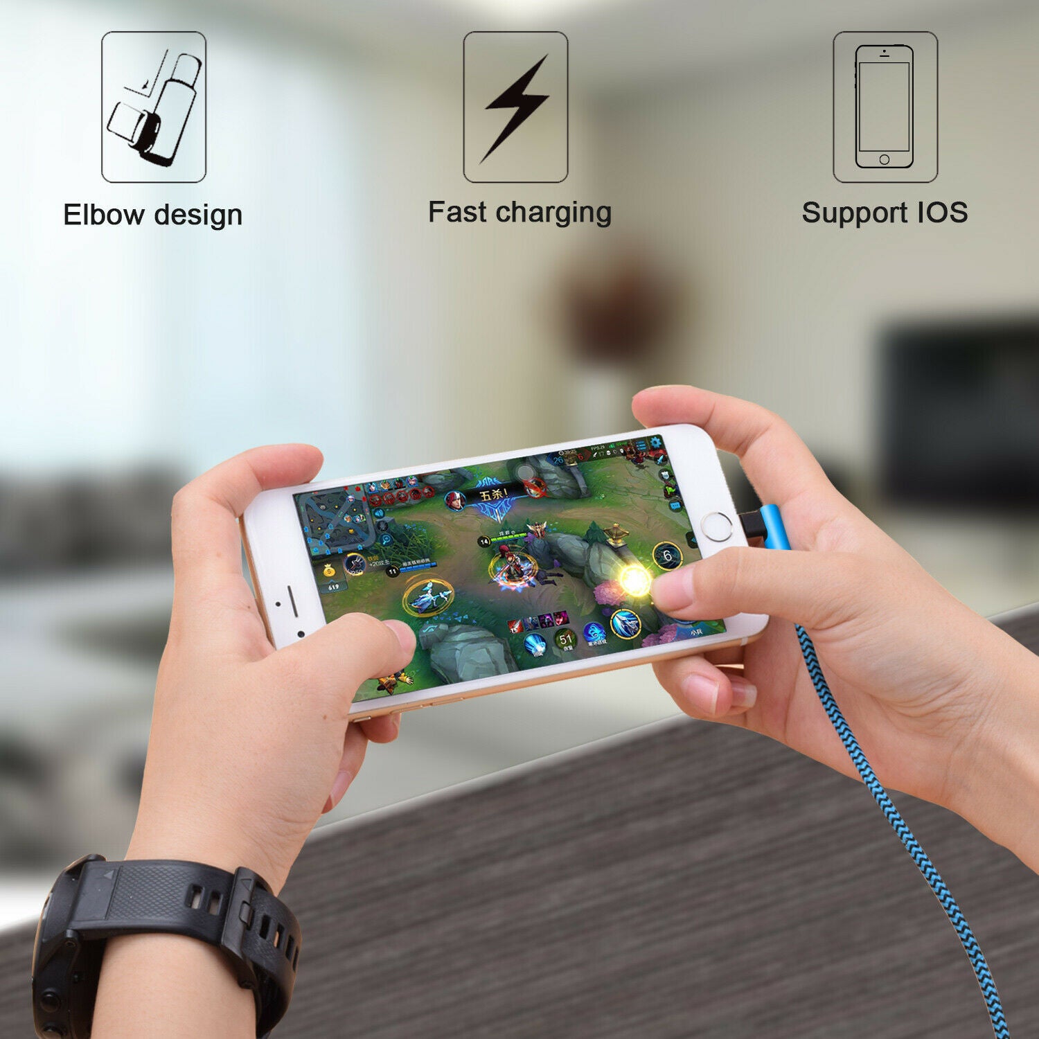 Apple MFI Certified 3.3ft Lightning Cable for iPhone 12/Pro/Pro Max/mini, iPhone 11 and  More