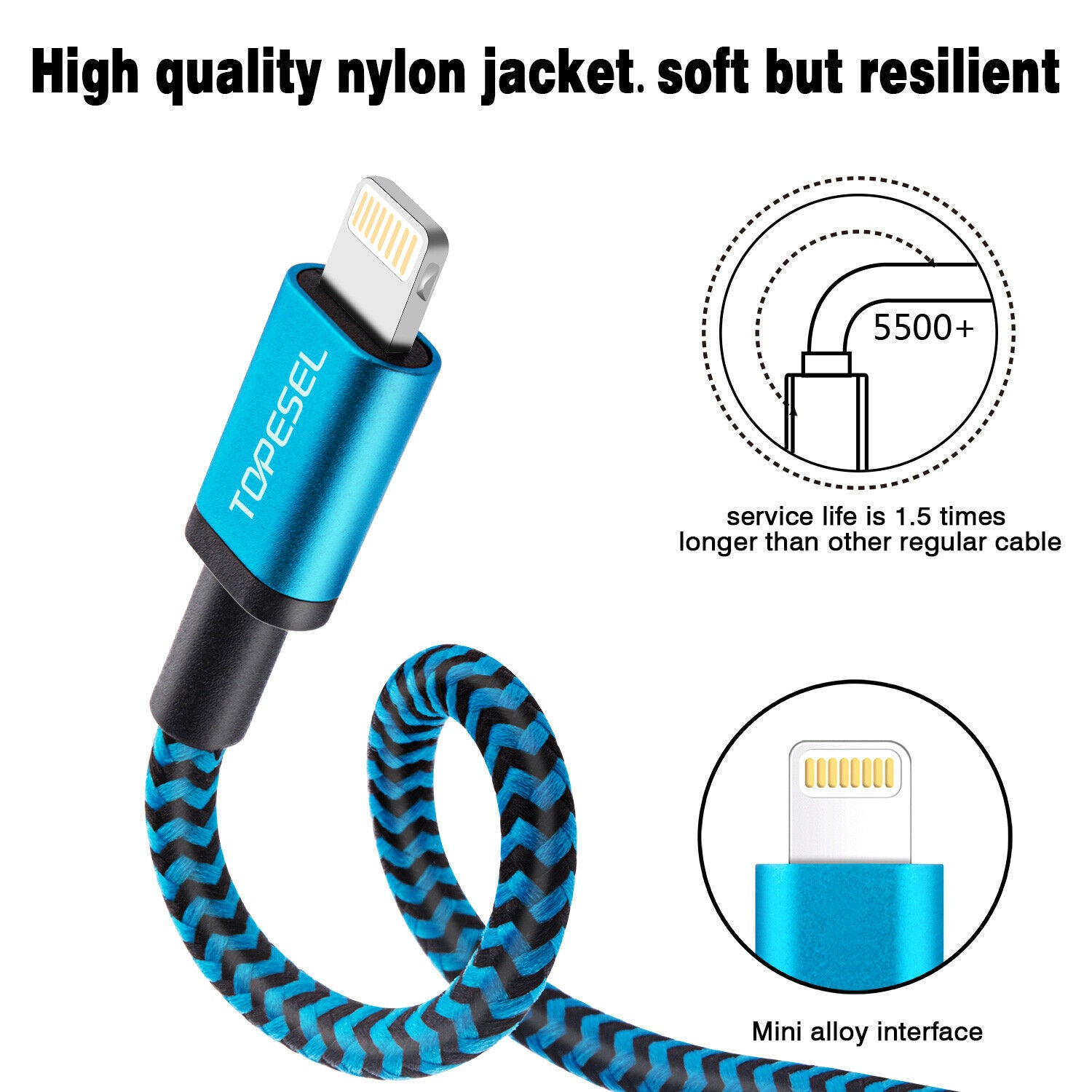 Apple MFI Certified 6ft Lightning Cable for iPhone 12/Pro/Pro Max/mini, iPhone 11 and More